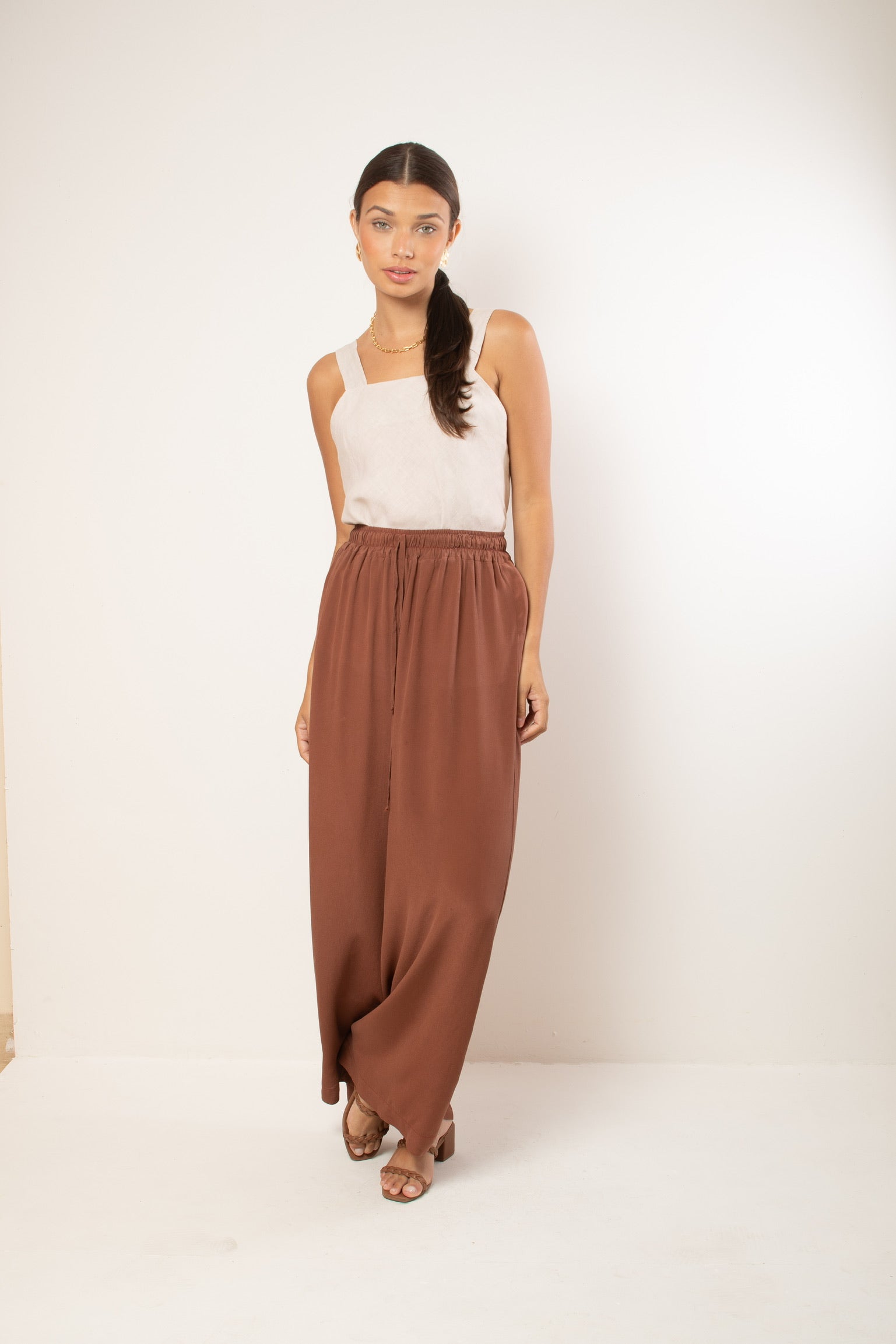 PANTALONES DE SEDA LISO SORRENTO