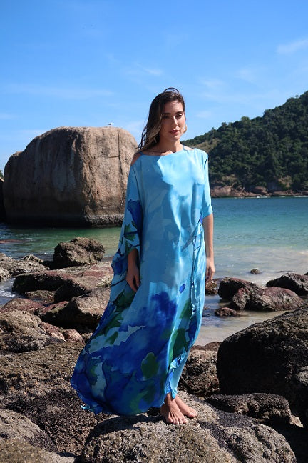 KAFTAN JAVA BLUE WATERCOLOR