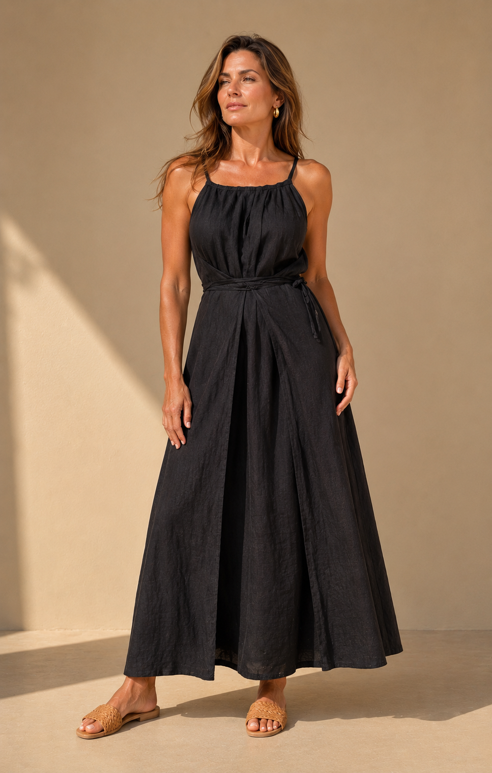 KAMARI PLAIN LINEN DRESS