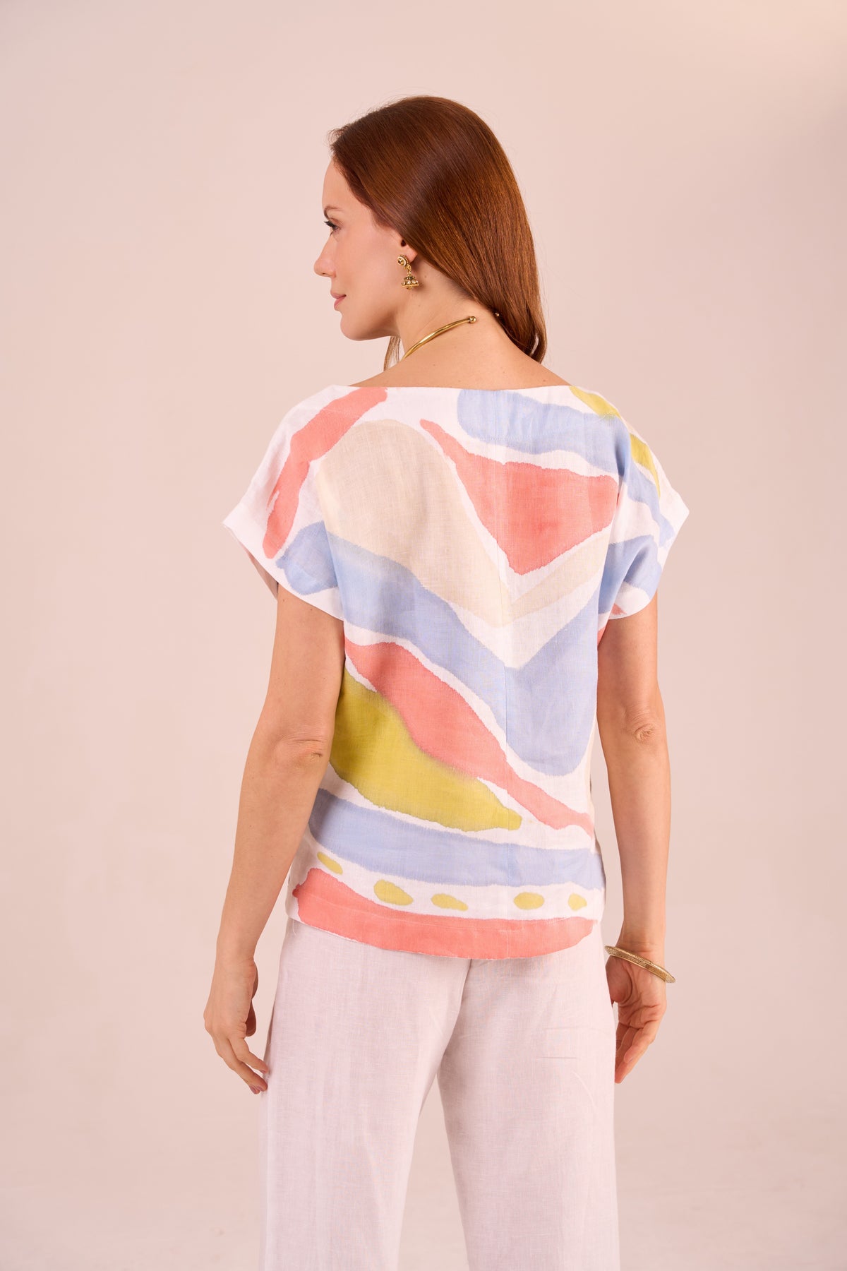 BLUSA CARTAGENA LINHO PINTADA