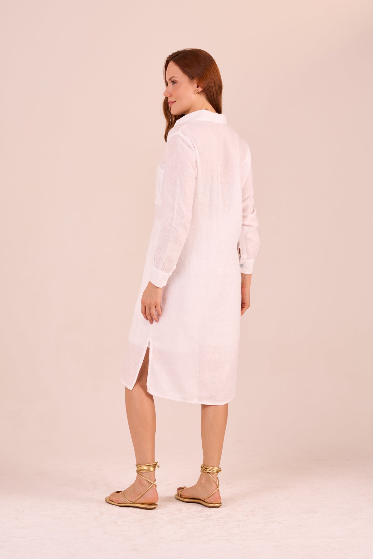 CHEMISE FLORENÇA LINHO LONGA BORDADA