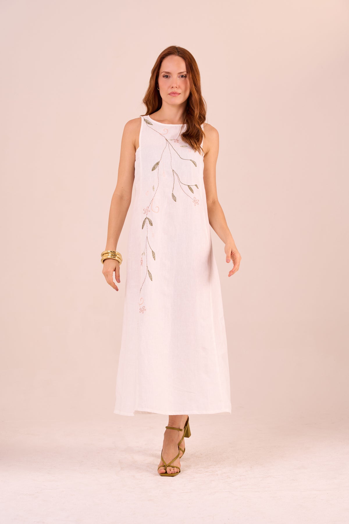 VESTIDO DELHI LINHO BORDADO