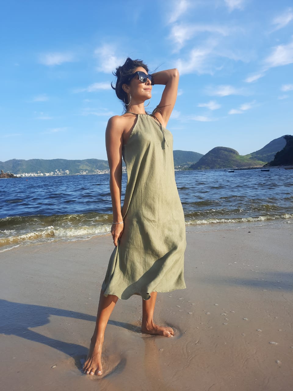 VESTIDO HERA LINHO MIDI LISO SALE