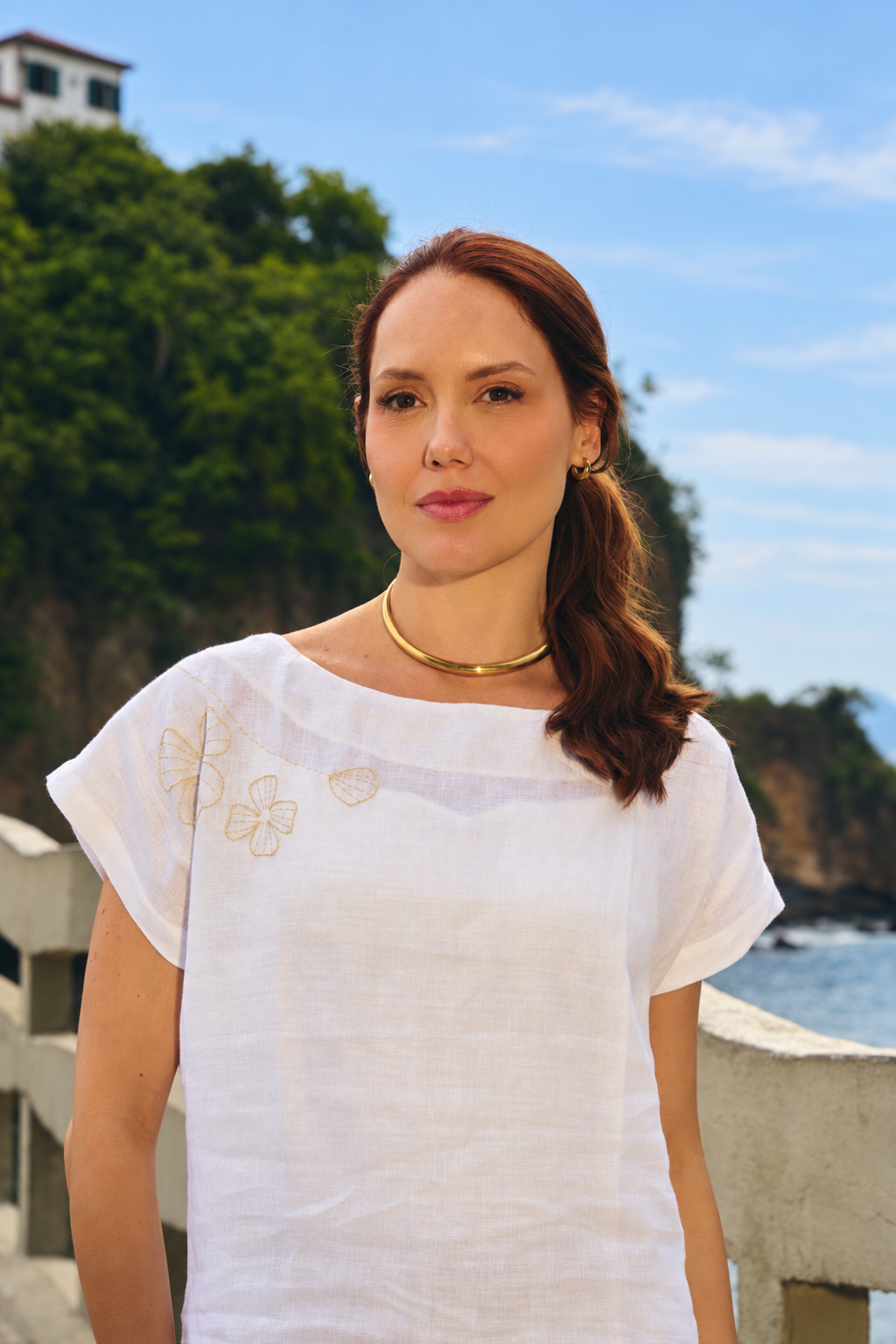 BLUSA CARTAGENA LINHO BORDADA