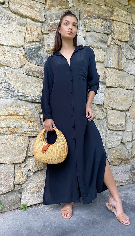 CAMISA LARGA DE SEDA LISA FLORENCE