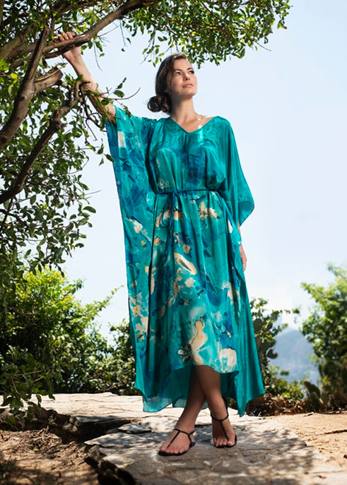 KAFTAN AGIOS WATER GREEN AND BEIGE