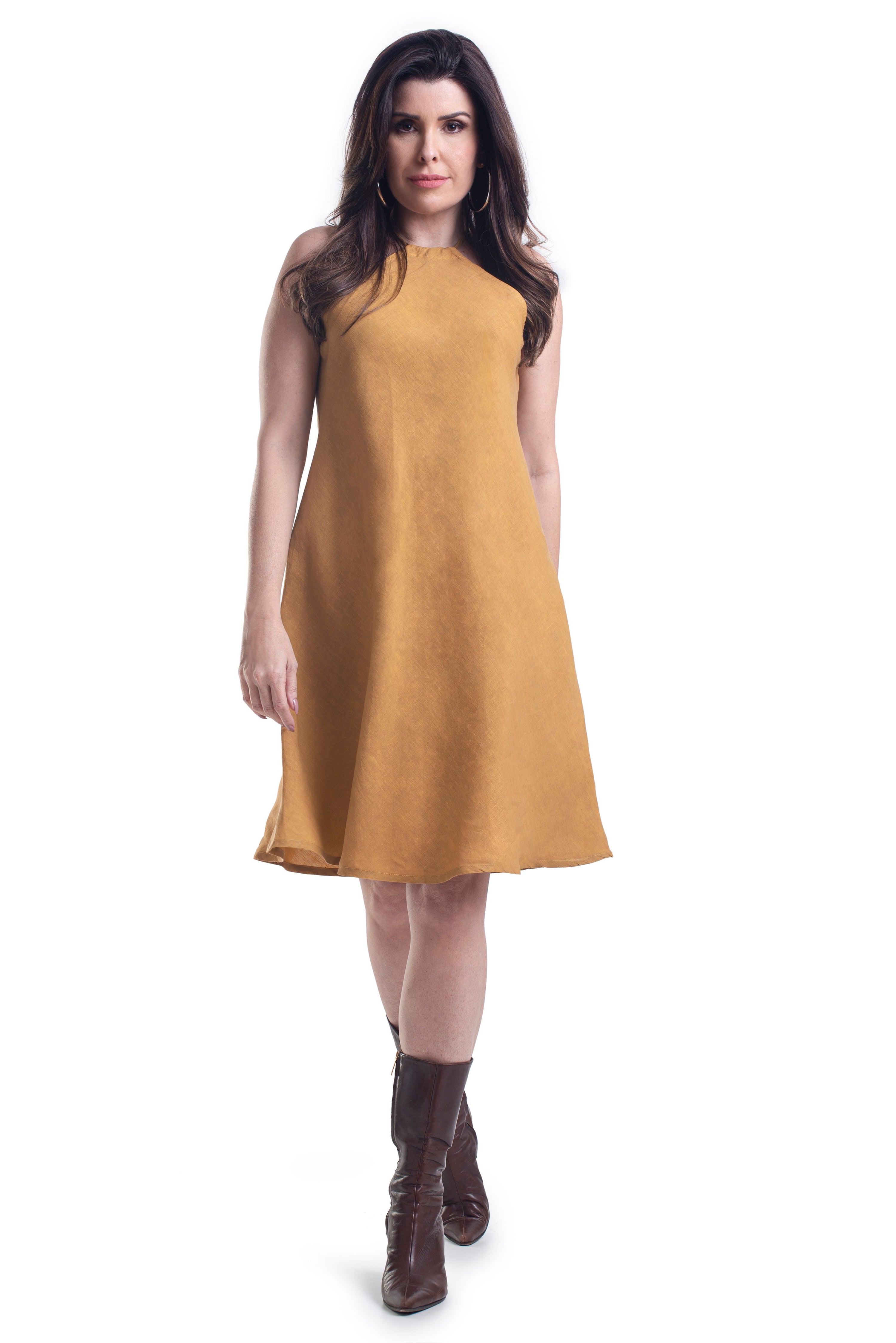 IVY SMOOTH LINEN MIDI DRESS