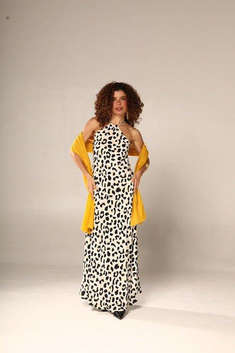 VESTIDO HERA SEDA ANIMAL PRINT