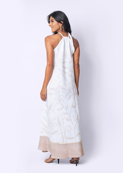 VESTIDO HERA LINHO LONGO PINTADO ARABESCO