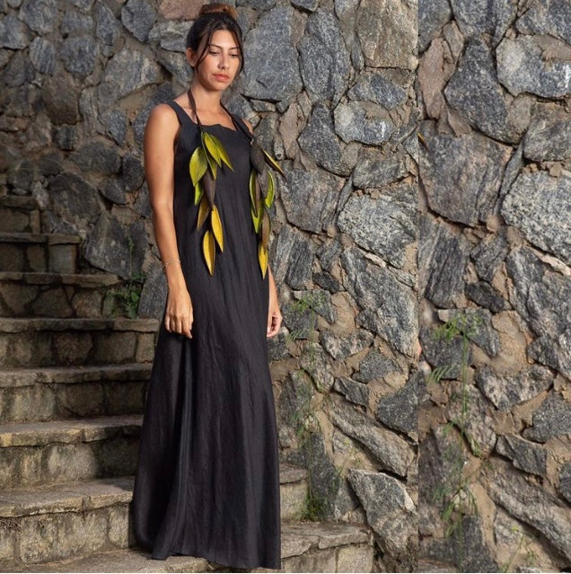 PLAIN LONG HONEY DRESS