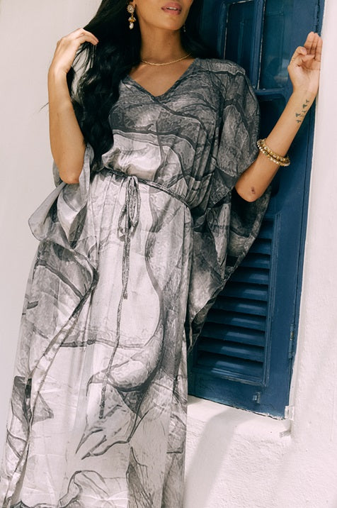 KAFTAN ÁGIOS CINZA E PRETO