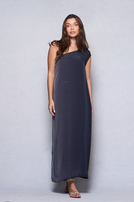 VESTIDO DE SEDA NEGRO ATHENA