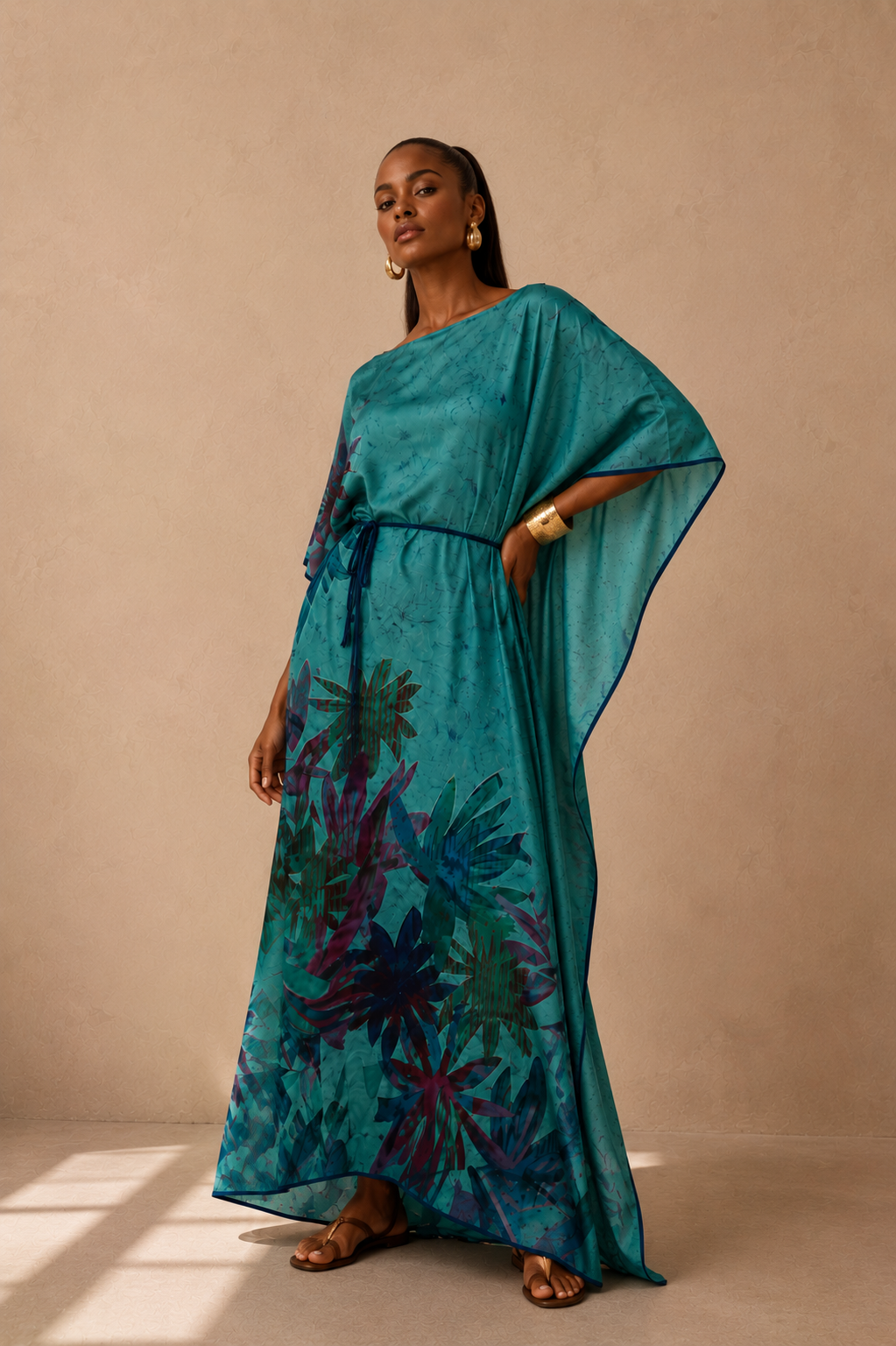 KAFTAN JAVA VERDE ÁGUA E FOLHAS