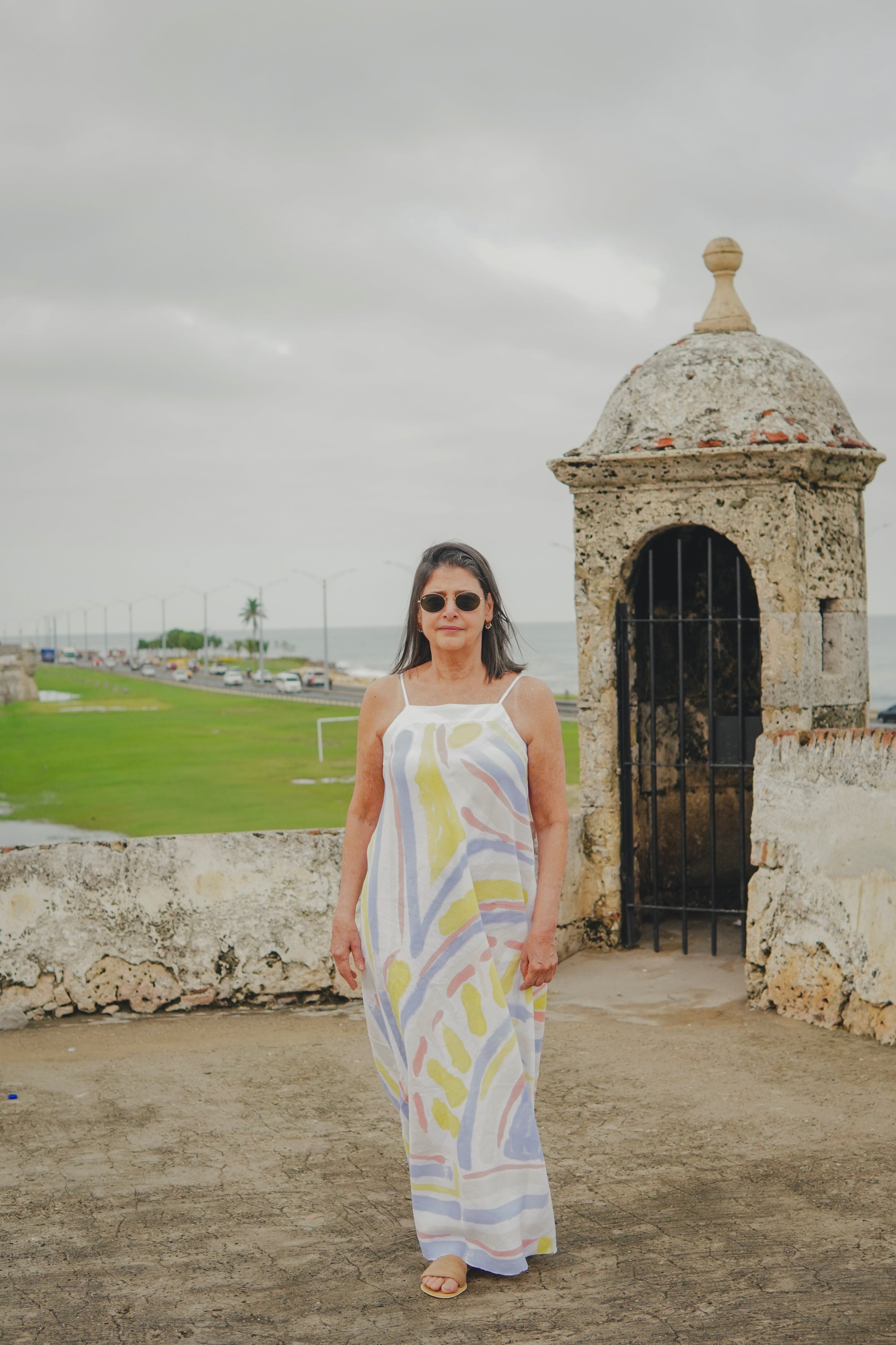 VESTIDO SOLAR LINHO PINTADO