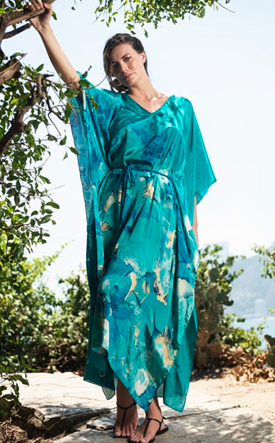 KAFTAN AGIOS WATER GREEN AND BEIGE
