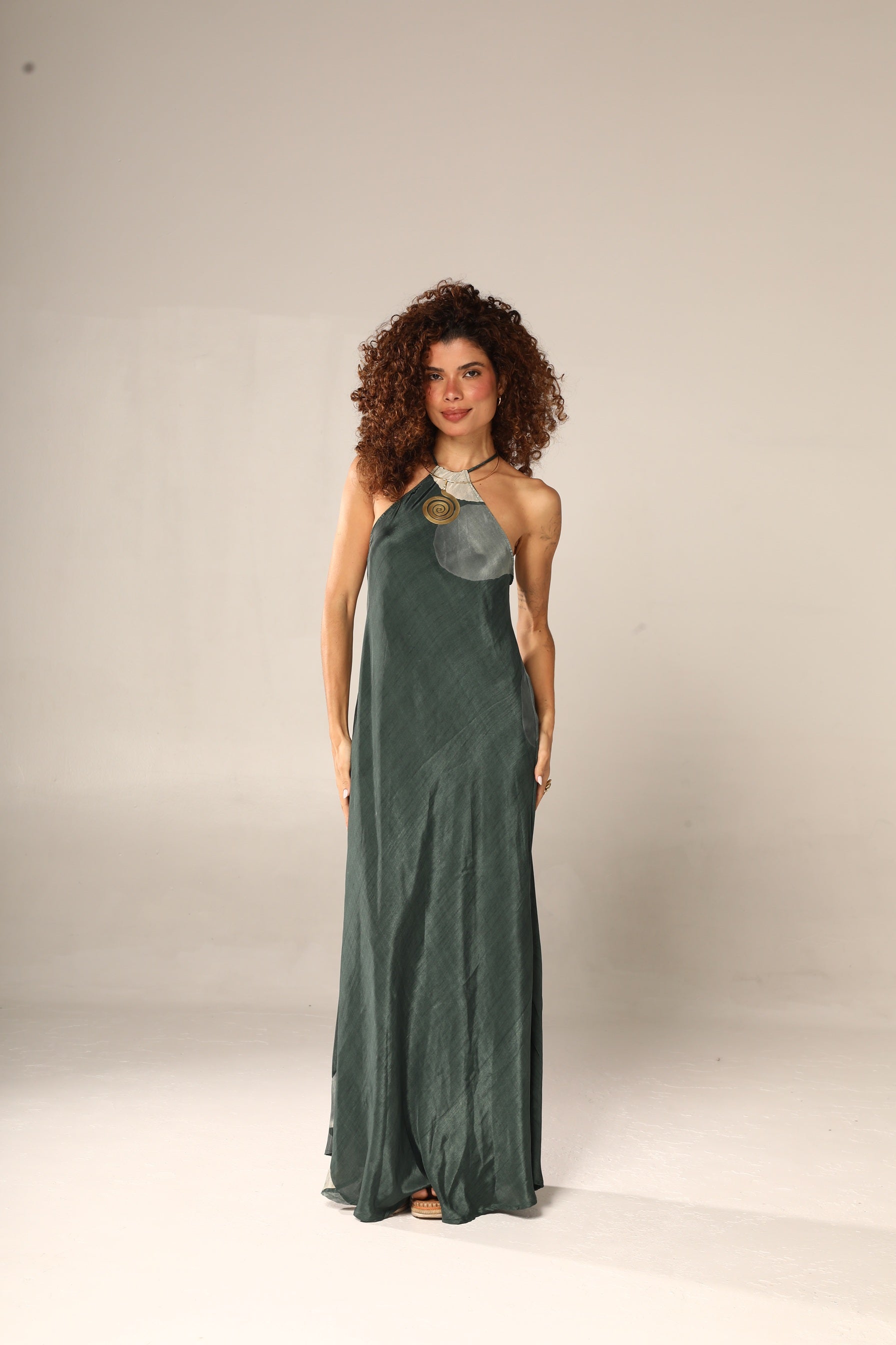 VESTIDO HERA SEDA VERDE
