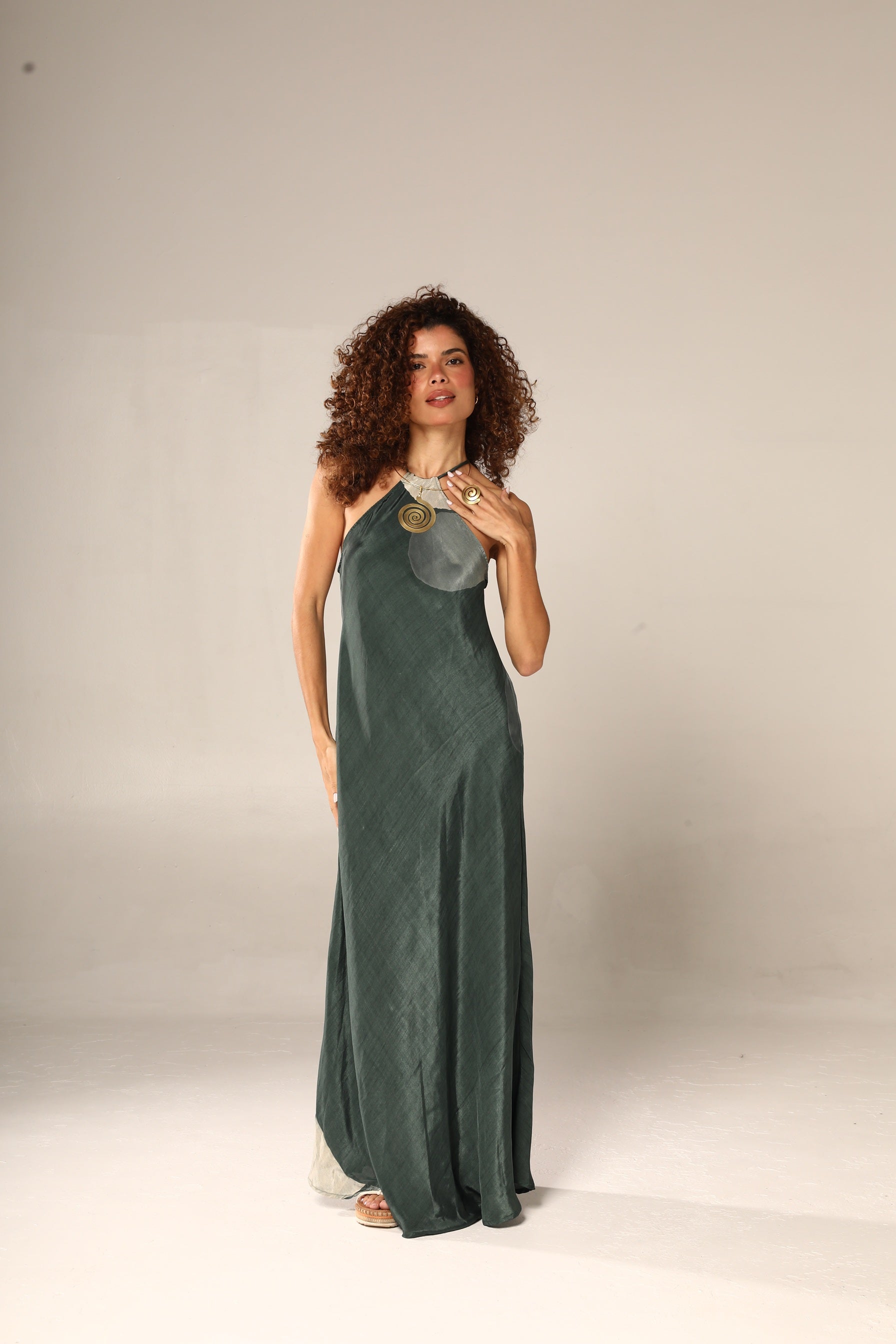 VESTIDO HERA SEDA VERDE