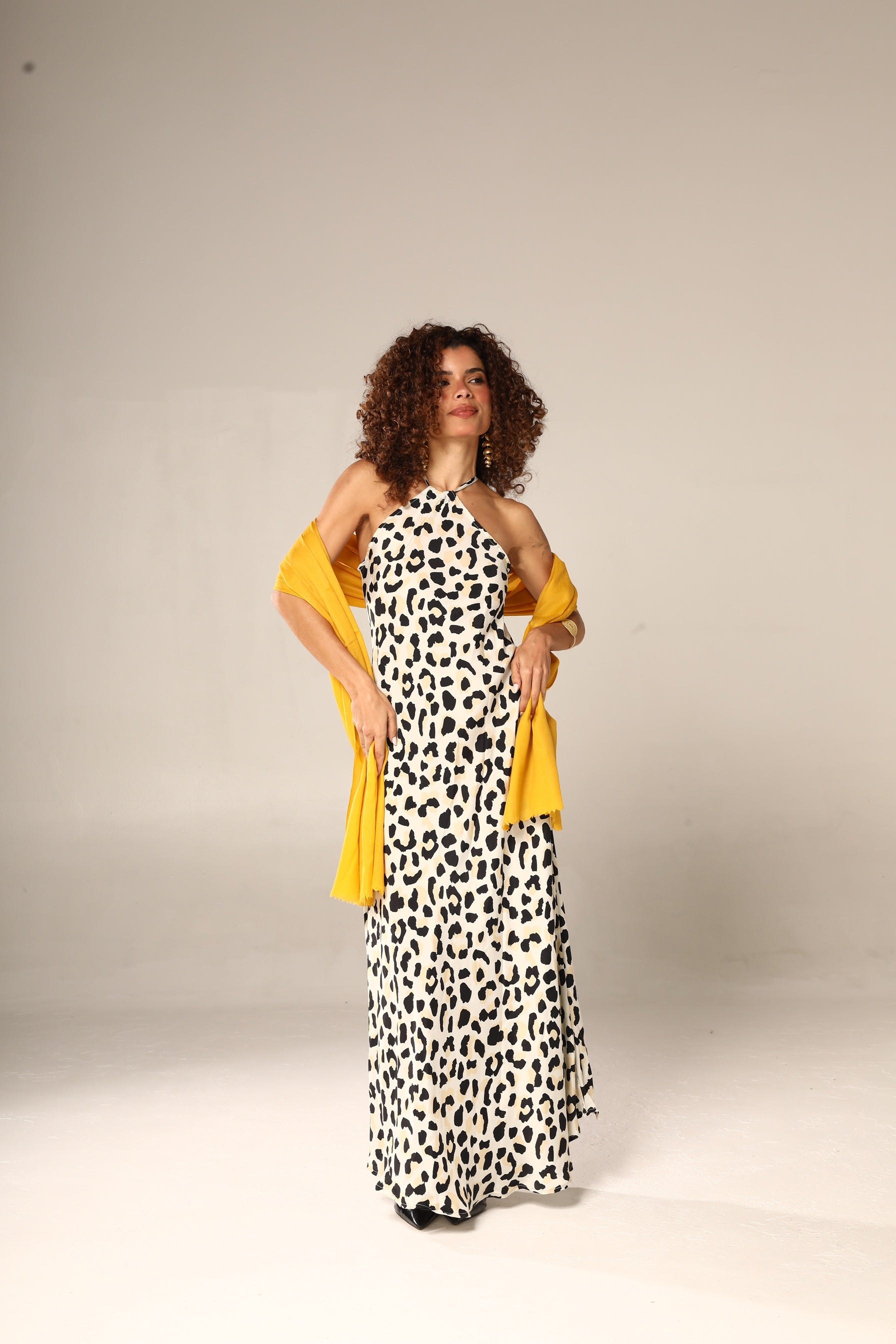 VESTIDO HERA SEDA ANIMAL PRINT