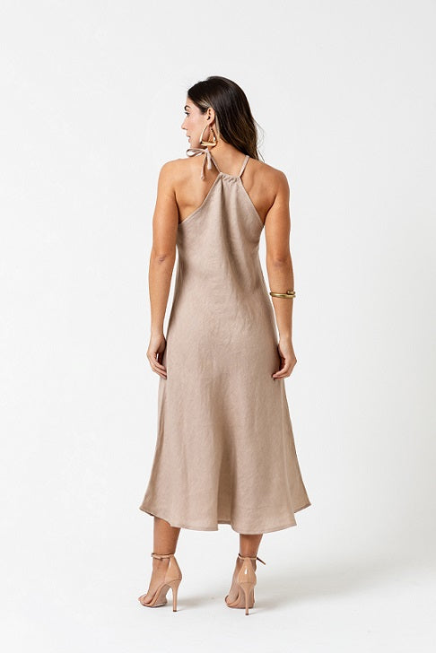 IVY SMOOTH LINEN MIDI DRESS