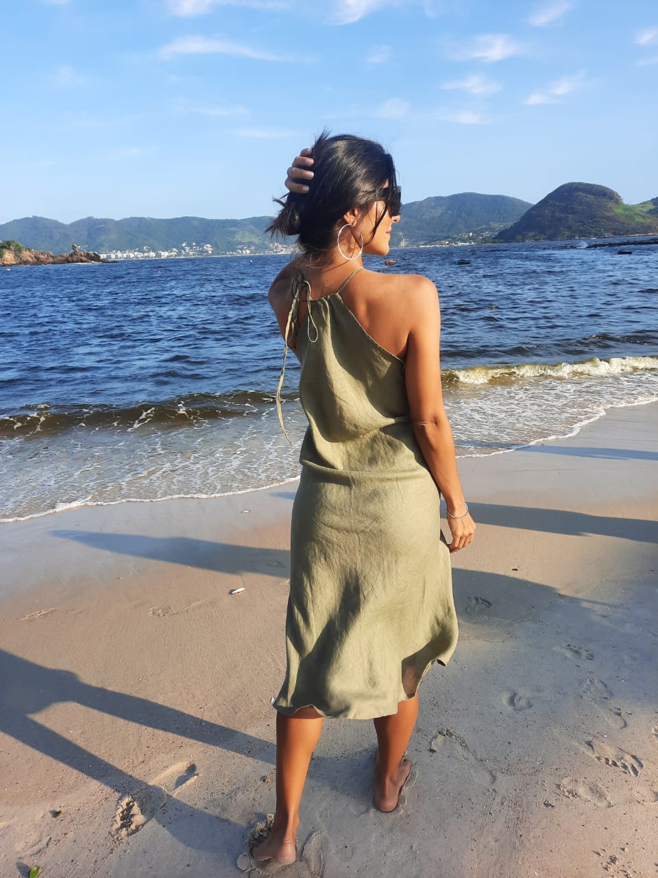 VESTIDO HERA LINHO MIDI LISO SALE