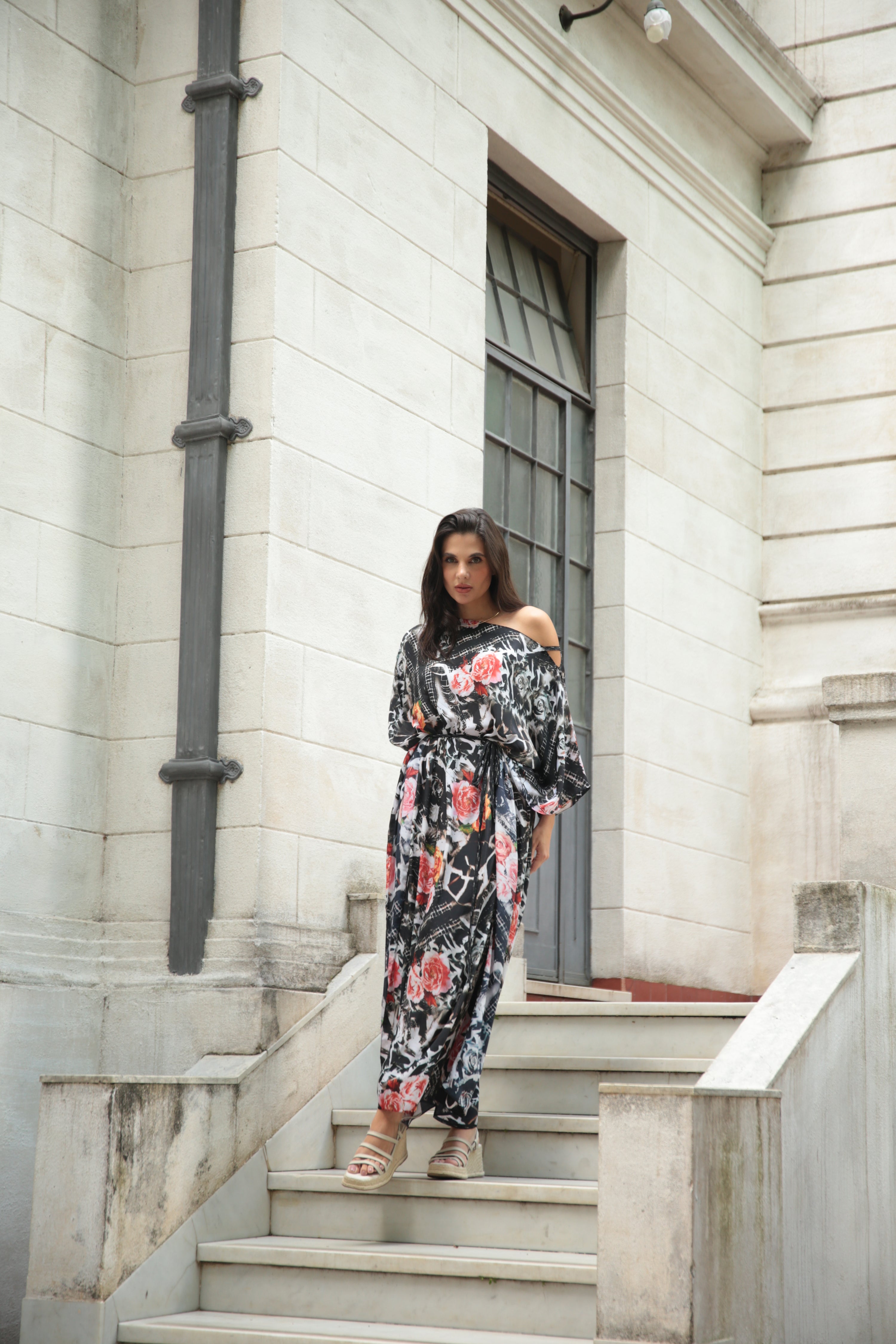 KAFTAN JAVA PRETO FLORAL