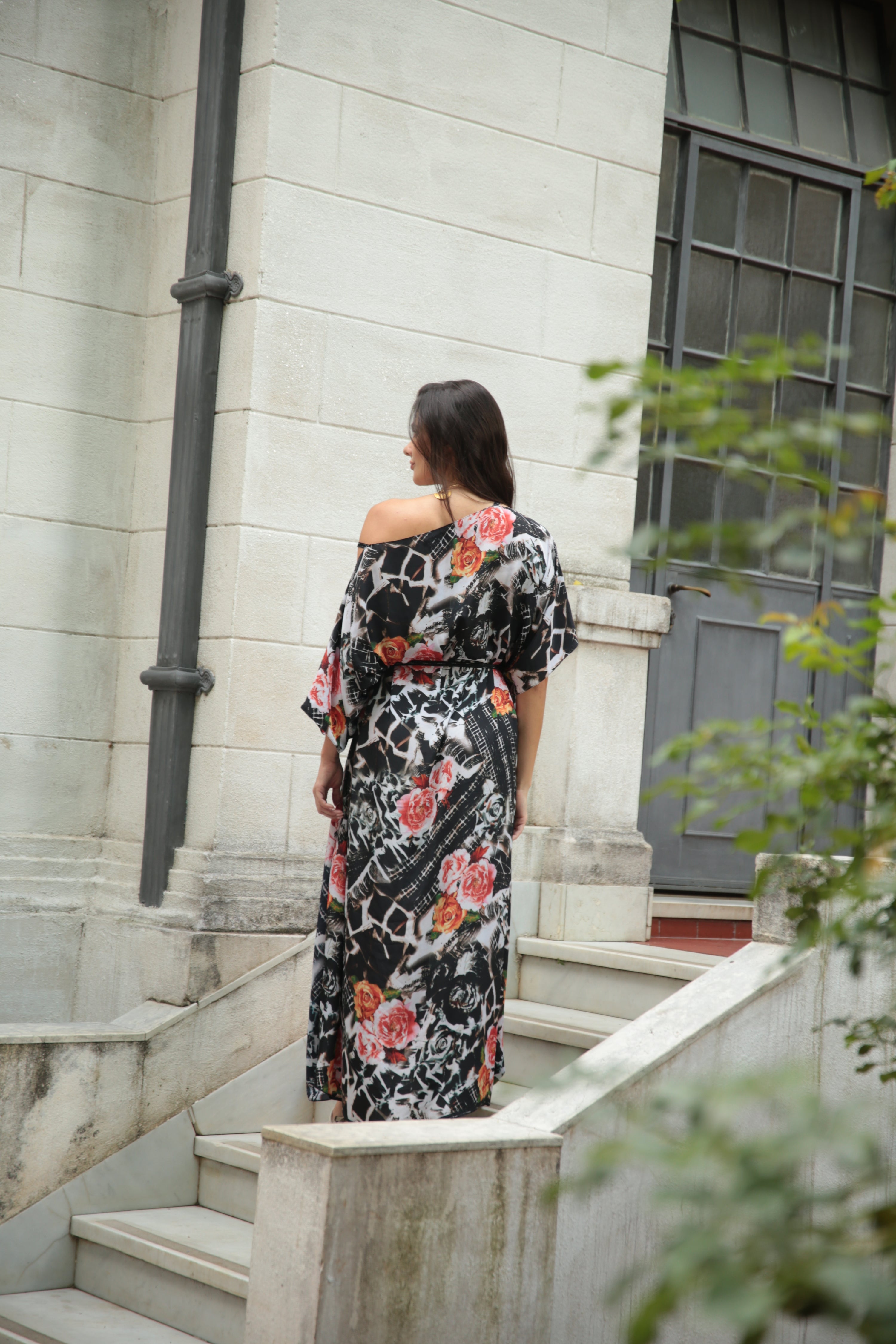 KAFTAN JAVA PRETO FLORAL