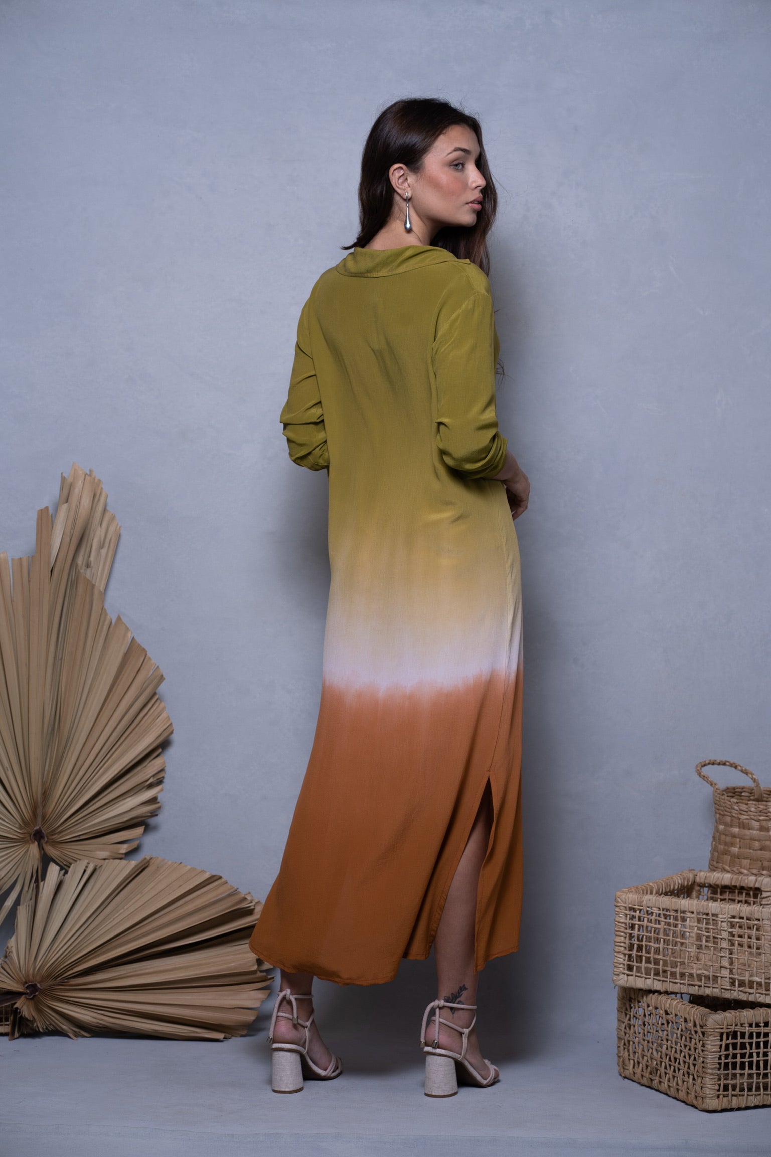 CAMISA LARGA DE SEDA TEÑIDA FLORENCE