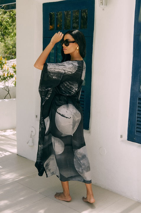 KAFTAN ÁGIOS CINZA COM BOLAS