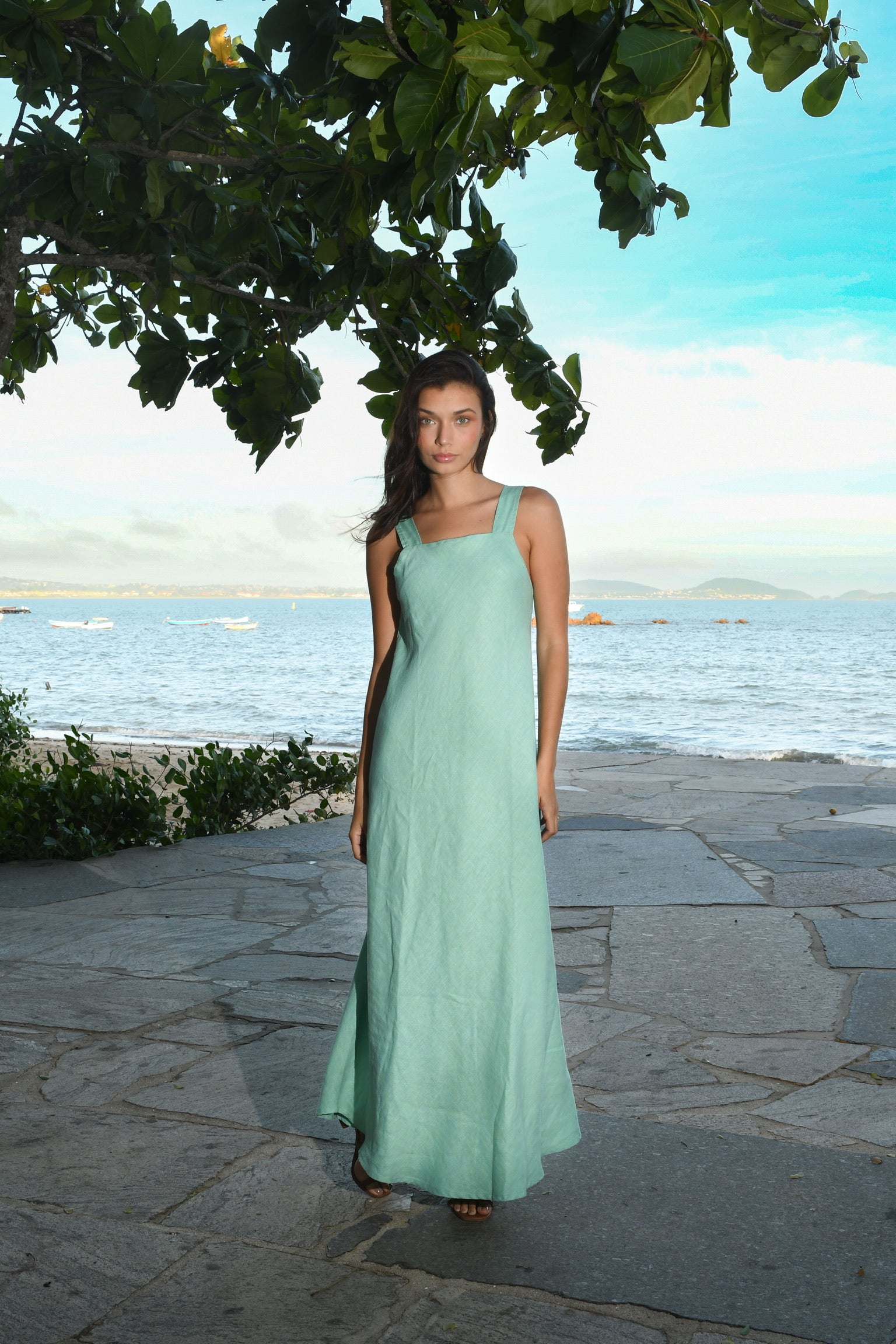 PLAIN LONG HONEY DRESS