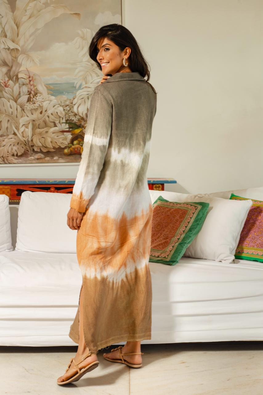 CAMISA LARGA DE LINO FLORENCE TIE DYE