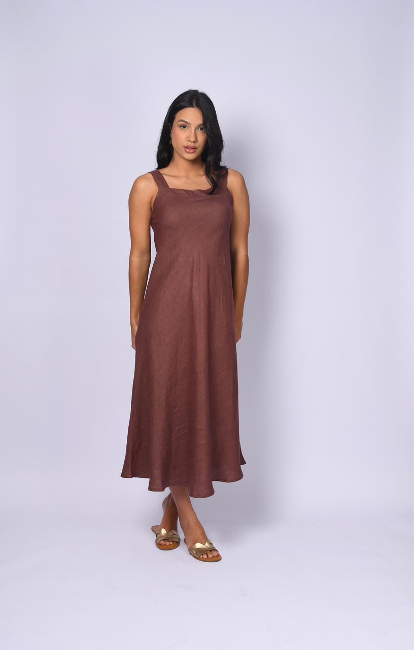 PLAIN LONG HONEY DRESS