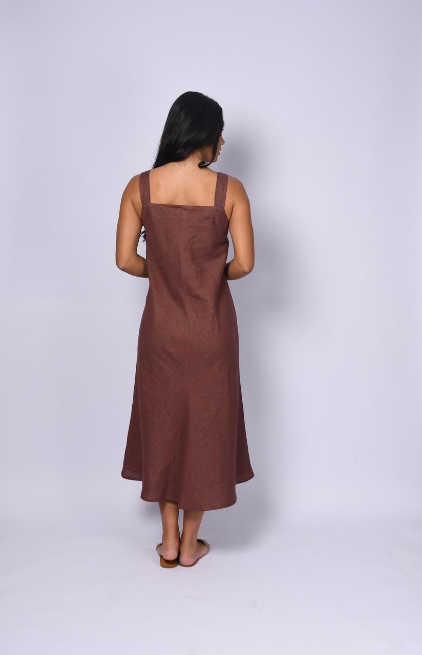 PLAIN LONG HONEY DRESS