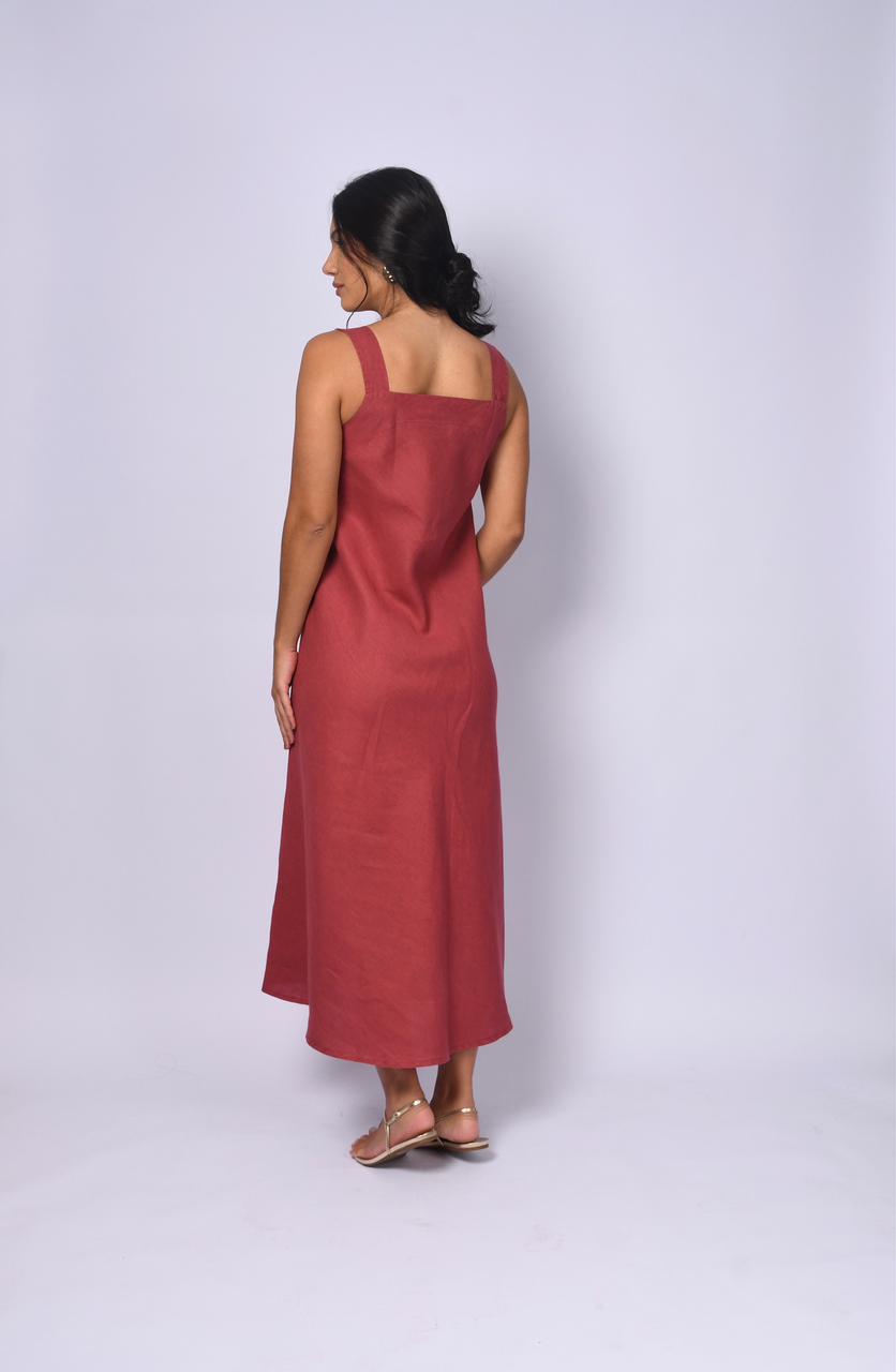 PLAIN LONG HONEY DRESS
