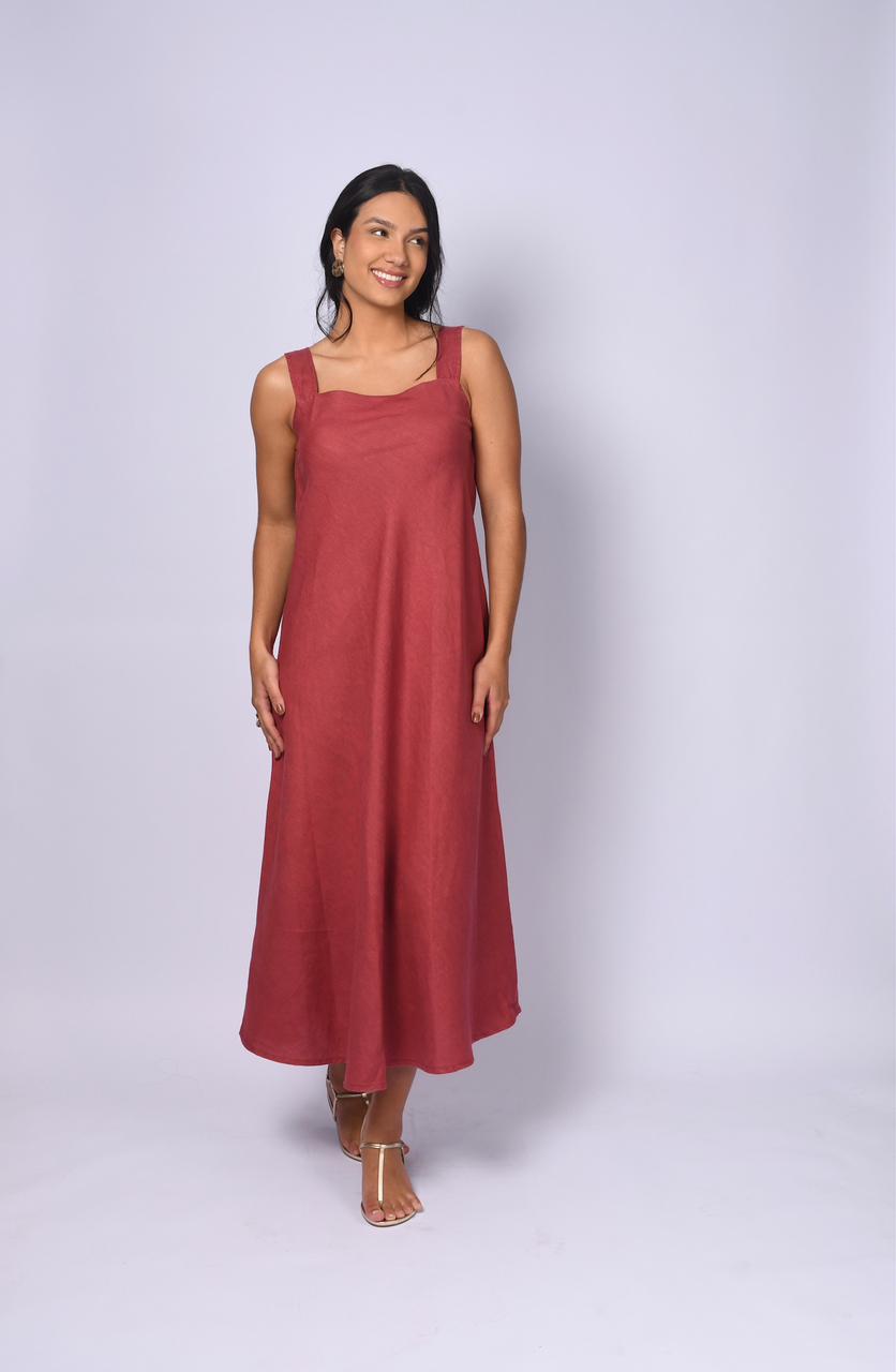 PLAIN LONG HONEY DRESS