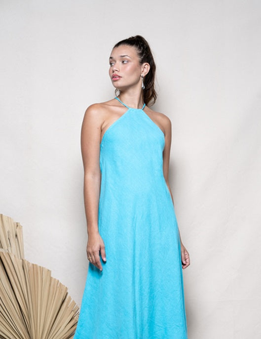 VESTIDO HERA LINHO LONGO LISO SALE