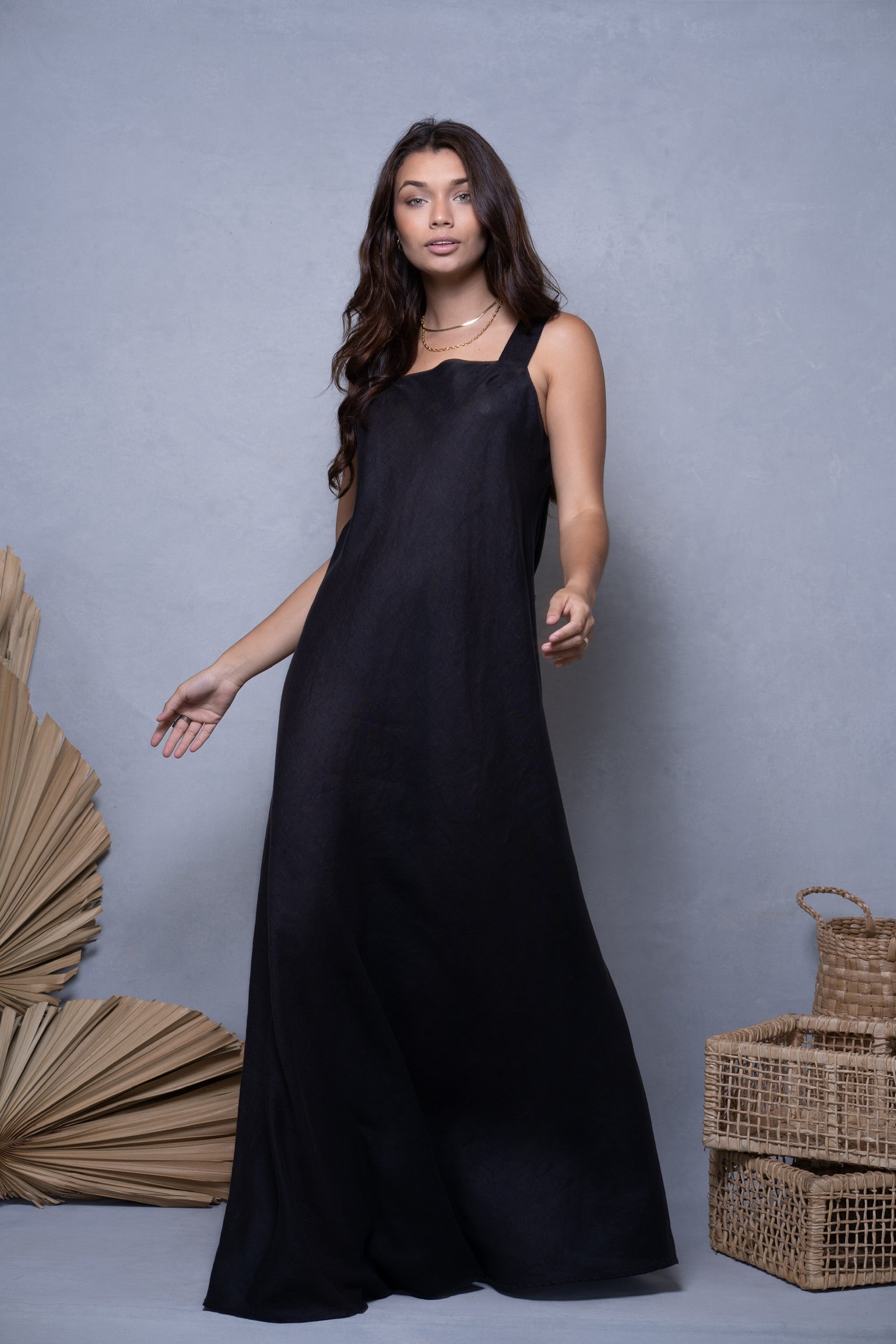 PLAIN LONG HONEY DRESS