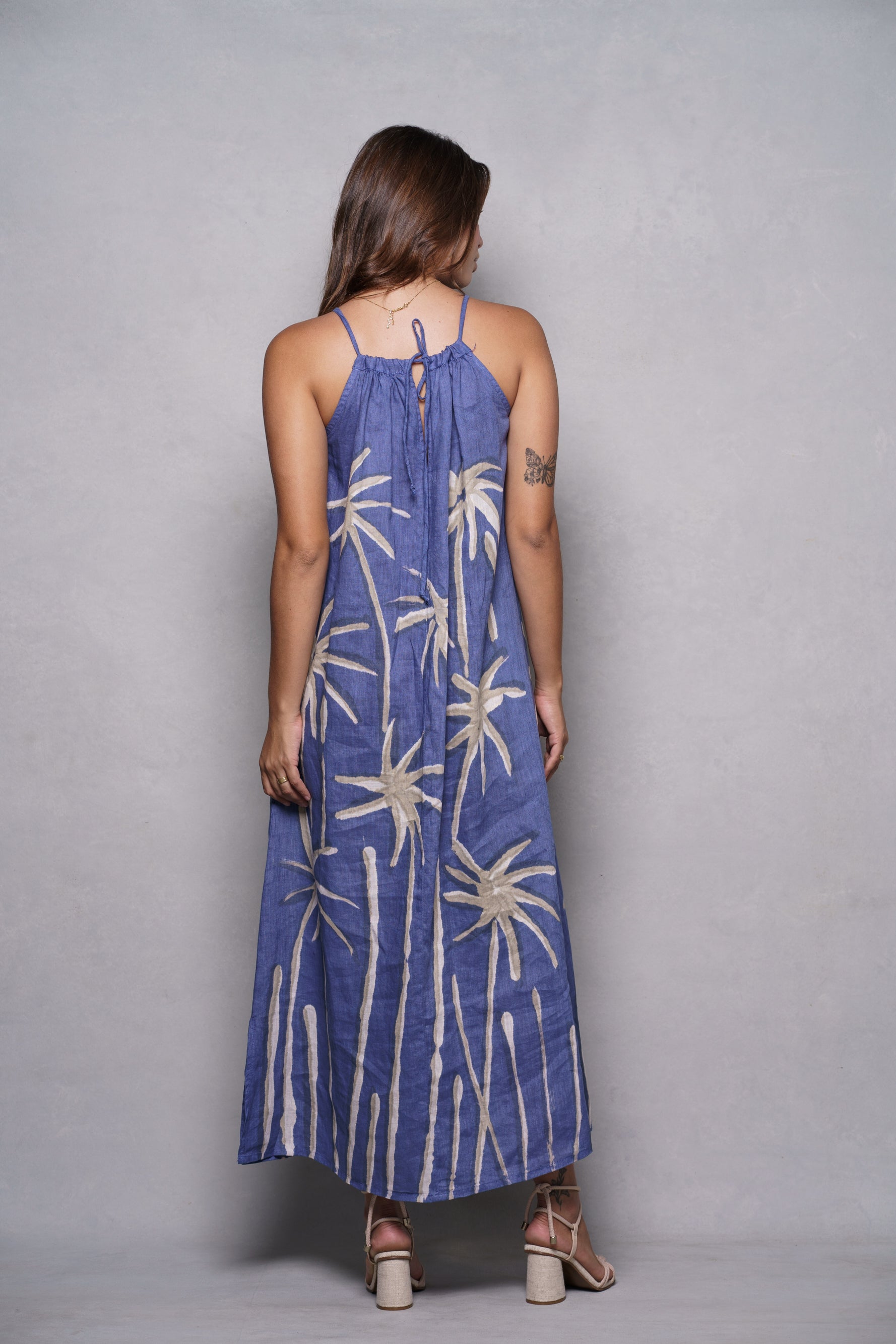 PAINTED LINEN SUMATRA DRESS